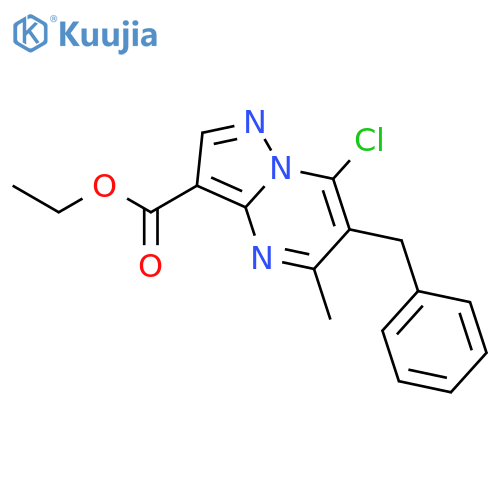 Ethyl 6-benzyl-7-chloro-5-methylpyrazolo[1,5-a]pyrimidine-3-carboxylate structure