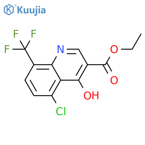 Ethyl 5-chloro-4-hydroxy-8-(trifluoromethyl)quinoline-3-carboxylate structure