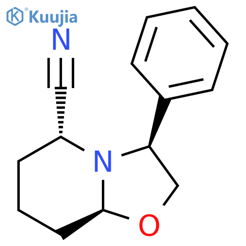 (3S,5R,8aS)-(+)-Hexahydro-3-phenyl-5H-oxazolo[3,2-a]pyridine-5-carbonitrile structure