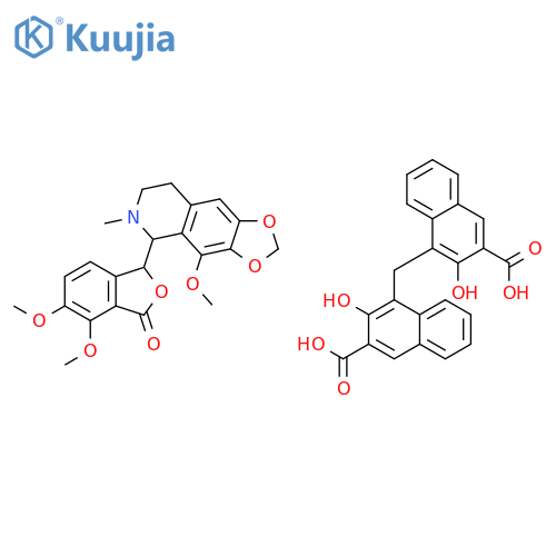 4,4'-methanediylbis(3-hydroxynaphthalene-2-carboxylic acid) - (3S)-6,7-dimethoxy-3-[(5R)-4-methoxy-6-methyl-5,6,7,8-tetrahydro[1,3]dioxolo[4,5-g]isoquinolin-5-yl]-2-benzofuran-1(3H)-one (1:1) structure