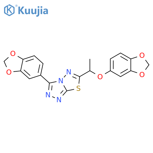 1,2,4-Triazolo[3,4-b][1,3,4]thiadiazole,3-(1,3-benzodioxol-5-yl)-6-[1-(1,3-benzodioxol-5-yloxy)ethyl]- structure