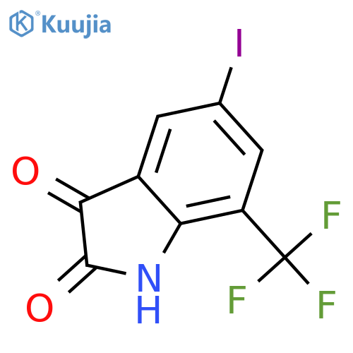 5-iodo-7-(trifluoromethyl)-2,3-dihydro-1H-indole-2,3-dione structure
