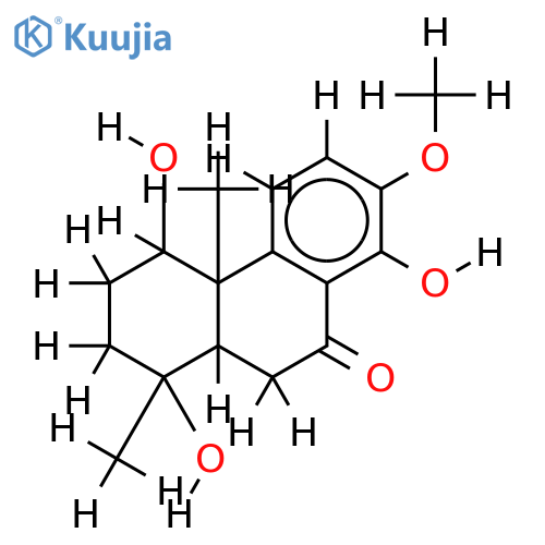 15-nor-1beta,4alpha,14-trihydroxy-13-methoxy-8,11,13-podocarpatrien-7-one structure