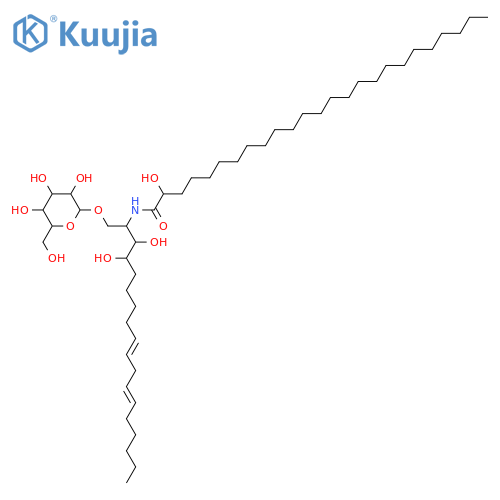 2-Amino-9,12-octadecadiene-1,3,4-triol; (2S,3S,4R,9E,12E)-form, N-(2R-Hydroxypentacosanoyl), 1-O-β-D-glucopyranoside structure