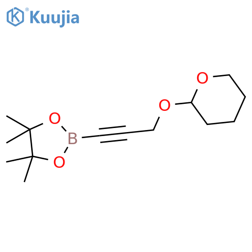 4,4,5,5-tetramethyl-2-[3-(oxan-2-yloxy)prop-1-yn-1-yl]-1,3,2-dioxaborolane structure