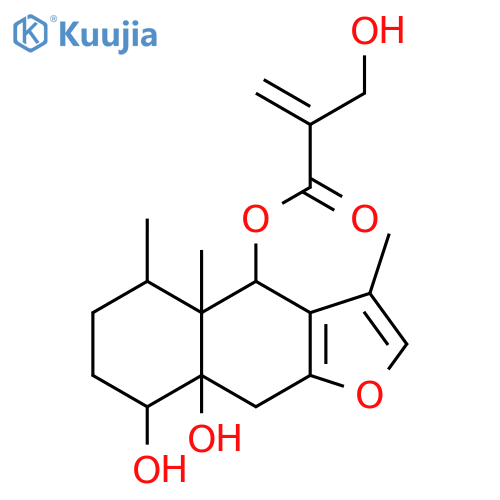 (4S,4aS,5S,8R,8aS)-4,4a,5,6,7,8,8a,9-octahydro-8,8a-dihydroxy-3,4a,5-trimethylnaphtho[2,3-b]furan-4-yl 2-(hydroxymethyl)prop-2-enoate structure