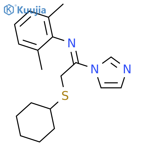 1H-Imidazole, 1-[2-(cyclohexylthio)-1-[(2,6-dimethylphenyl)imino]ethyl]- structure