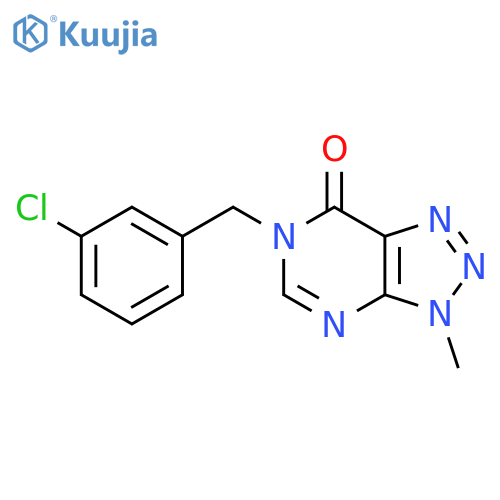 6-(3-chlorophenyl)methyl-3-methyl-3H,6H,7H-1,2,3triazolo4,5-dpyrimidin-7-one structure