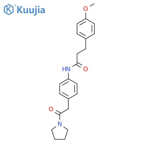 3-(4-methoxyphenyl)-N-{4-[2-oxo-2-(pyrrolidin-1-yl)ethyl]phenyl}propanamide structure