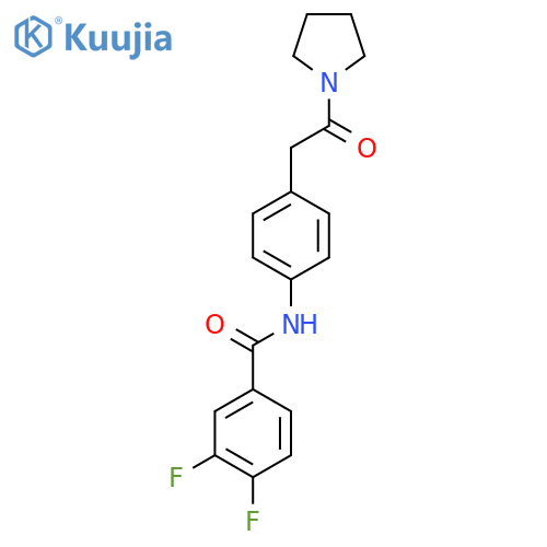 3,4-difluoro-N-{4-[2-oxo-2-(pyrrolidin-1-yl)ethyl]phenyl}benzamide structure