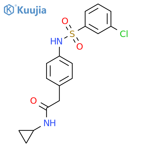 2-[4-(3-chlorobenzenesulfonamido)phenyl]-N-cyclopropylacetamide structure