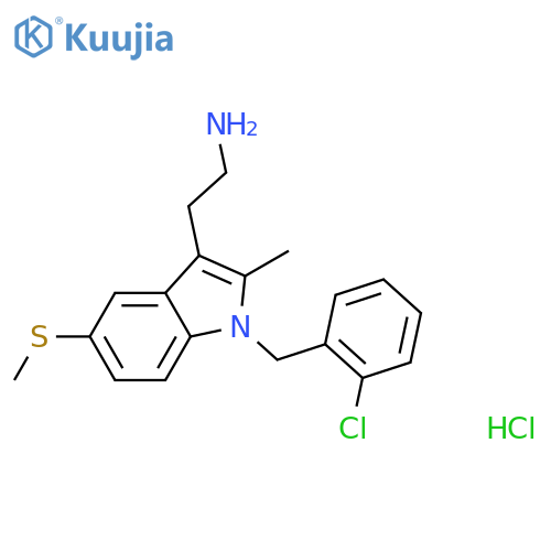 1H-​Indole-​3-​ethanamine, 1-​[(2-​chlorophenyl)​methyl]​-​2-​methyl-​5-​(methylthio)​-​, hydrochloride (1:1) structure
