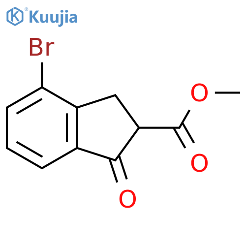 methyl 4-bromo-1-oxo-2,3-dihydro-1H-indene-2-carboxylate structure