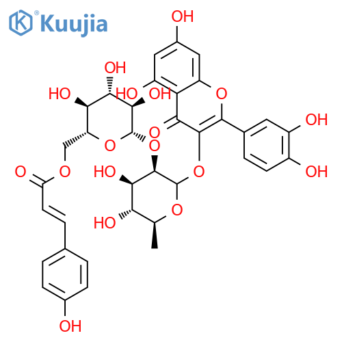 4H-1-Benzopyran-4-one,3-[[6-deoxy-2-O-[6-O-[3-(4-hydroxyphenyl)-1-oxo-2-propen-1-yl]-b-D-glucopyranosyl]-a-L-mannopyranosyl]oxy]-2-(3,4-dihydroxyphenyl)-5,7-dihydroxy- structure