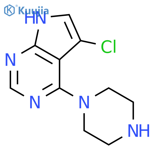 5-chloro-4-(1-piperazinyl)-7H-Pyrrolo[2,3-d]pyrimidine structure
