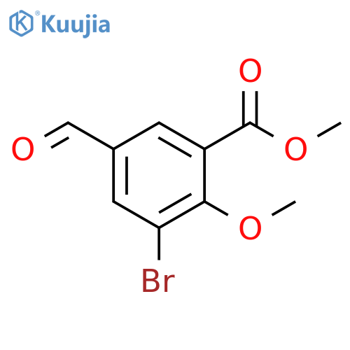 Benzoic acid, 3-bromo-5-formyl-2-methoxy-, methyl ester structure