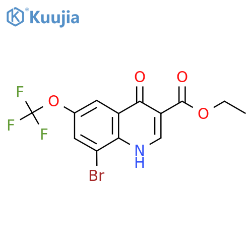 Ethyl 8-bromo-4-hydroxy-6-(trifluoromethoxy)quinoline-3-carboxylate structure