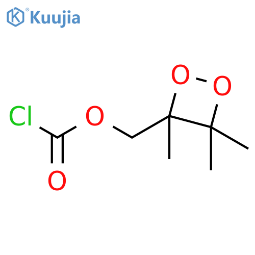 Carbonochloridic acid, (3,4,4-trimethyl-1,2-dioxetan-3-yl)methyl ester structure