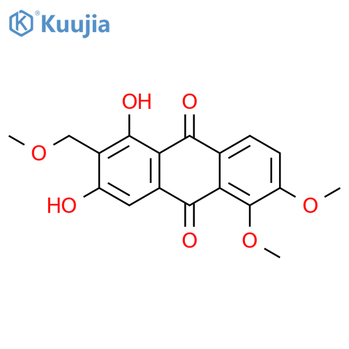 1,3-dihydroxy-5,6-dimethoxy-2-(methoxymethyl)-9,10-anthraquinone structure