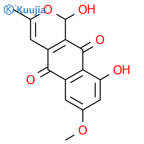 1,9-dihydroxy-7-methoxy-3-methyl-1H-benzo[g]isochromene-5,10-dione structure