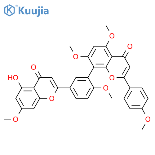 4H-1-Benzopyran-4-one,8-[5-(5-hydroxy-7-methoxy-4-oxo-4H-1-benzopyran-2-yl)-2-methoxyphenyl]-5,7-dimethoxy-2-(4-methoxyphenyl)- structure