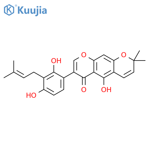 2H,6H-Benzo[1,2-b:5,4-b']dipyran-6-one,7-[2,4-dihydroxy-3-(3-methyl-2-butenyl)phenyl]-5-hydroxy-2,2-dimethyl- (9CI) structure