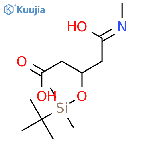 3-(tert-Butyldimethylsilyloxy)-5-(1-methylamino)-5-oxopentanoic Acid structure