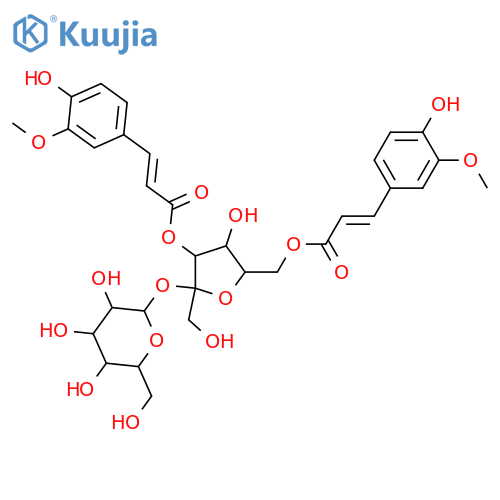 α-D-Glucopyranoside, 3,6-bis-O-[(2E)-3-(4-hydroxy-3-methoxyphenyl)-1-oxo-2-propen-1-yl]-β-D-fructofuranosyl structure