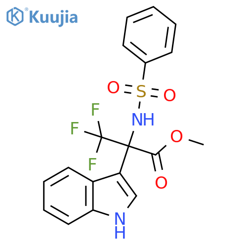 Methyl 2-(benzenesulfonamido)-3,3,3-trifluoro-2-(1H-indol-3-yl)propanoate structure