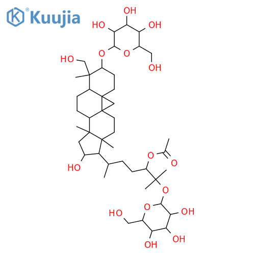 Cycloartane-3,16,24,25,29-pentol; (3β,16β,24S)-form, 24-Ac, 3,25-di-O-β-D-glucopyranoside structure