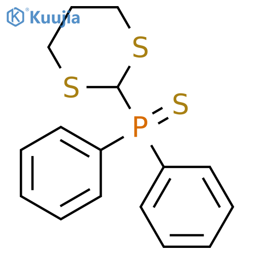 Phosphine sulfide, 1,3-dithian-2-yldiphenyl- structure