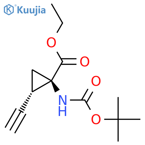 Ethyl (1R,2S)-2-ethynyl-1-[(2-methylpropan-2-yl)oxycarbonylamino]cyclopropane-1-carboxylate structure