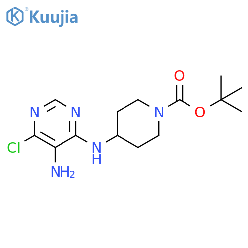 4-(5-AMino-6-chloro-pyriMidin-4-ylaMino)-piperidine-1-carboxylic acid tert-butyl ester structure