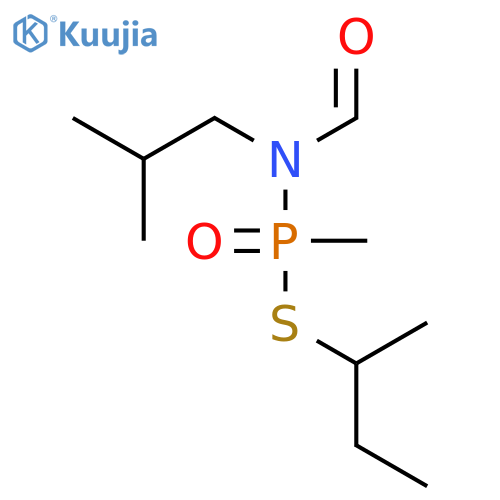 Phosphonamidothioic acid, N-formyl-P-methyl-N-(2-methylpropyl)-, S-(1-methylpropyl) ester structure