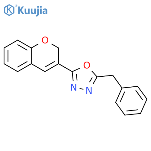 2-benzyl-5-(2H-chromen-3-yl)-1,3,4-oxadiazole structure