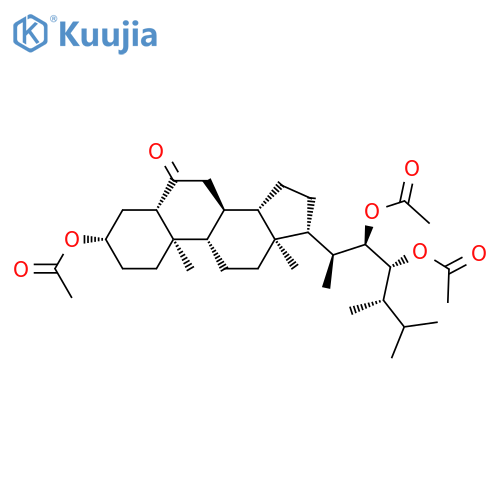 Ergostan-6-one, 3,22,23-tris(acetyloxy)-, (3b,5a,22R,23R,24S)- structure