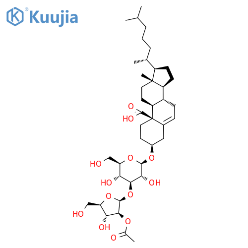 3β-[[3-O-(2-O-Acetyl-β-D-arabinofuranosyl)-β-D-glucopyranosyl]oxy]cholest-5-en-19-oic acid structure