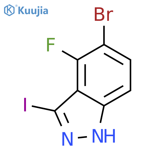 5-Bromo-4-fluoro-3-iodo-1H-indazole structure