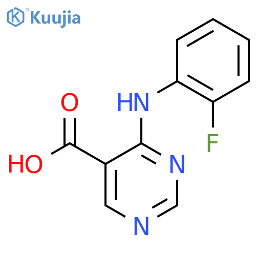 4-[(2-Fluorophenyl)amino]pyrimidine-5-carboxylic acid structure