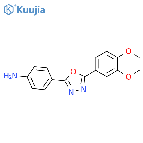 4-[5-(3,4-Dimethoxy-phenyl)-[1,3,4]oxadiazol-2-yl]-phenylamine structure