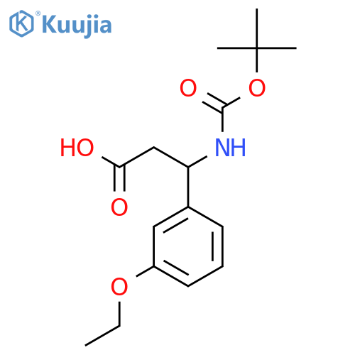 3-{(tert-butoxy)carbonylamino}-3-(3-ethoxyphenyl)propanoic acid structure