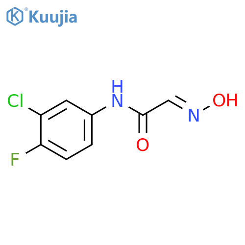 (E)-N-(3-chloro-4-fluorophenyl)-2-(hydroxyimino)acetamide structure