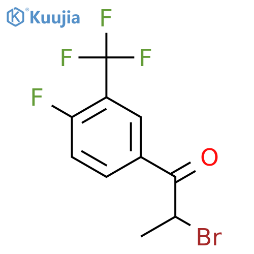 2-Bromo-1-(4-fluoro-3-trifluoromethyl-phenyl)-propan-1-one structure