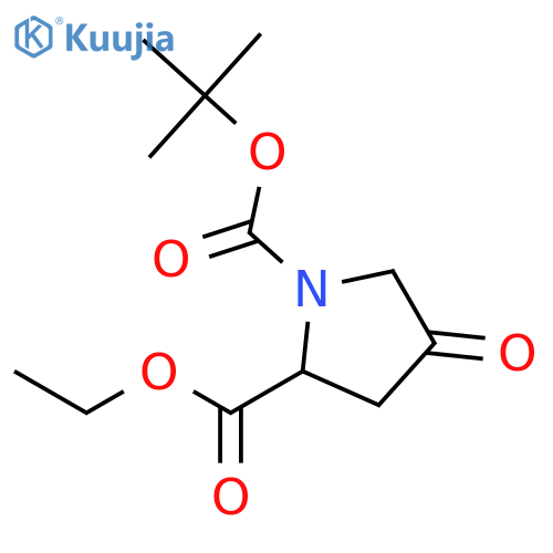 1-tert-butyl 2-ethyl 4-oxopyrrolidine-1,2-dicarboxylate structure