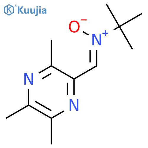 N-tert-butyl-1-(3,5,6-trimethylpyrazin-2-yl)methanimine oxide structure