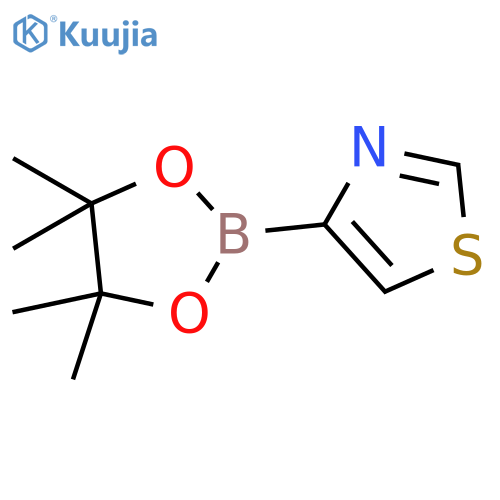 4-(4,4,5,5-tetramethyl-1,3,2-dioxaborolan-2-yl)-1,3-thiazole structure