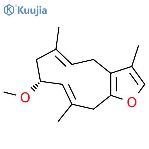 Cyclodeca[b]furan, 4,7,8,11-tetrahydro-8-methoxy-3,6,10-trimethyl-, (5E,8R,9E)- structure