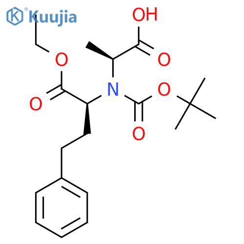 (2S)-2-{(tert-butoxy)carbonyl(2S)-1-ethoxy-1-oxo-4-phenylbutan-2-ylamino}propanoic acid structure