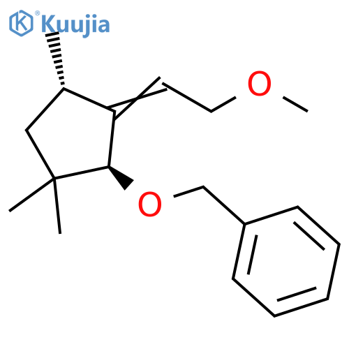 Benzene, [[[5-(2-methoxyethylidene)-2,2,4-trimethylcyclopentyl]oxy]methyl]-, trans- (9CI) structure