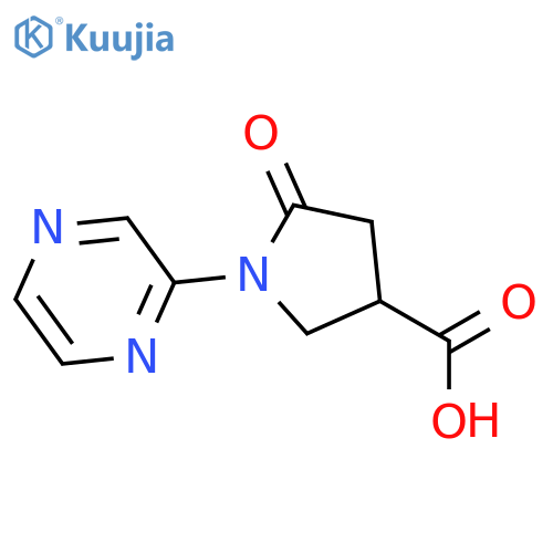 5-oxo-1-(pyrazin-2-yl)pyrrolidine-3-carboxylic acid structure